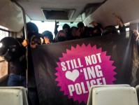 From a police van in Paris